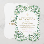 Lush Greenery laat Lijst Gold Boy Dedication over Kaart (Voorkant / Achterkant)