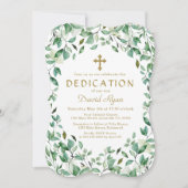 Lush Greenery laat Lijst Gold Boy Dedication over Kaart (Voorkant)