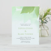 Lush Greenery Modern Botanical Green Wedding Kaart (Staand voorkant)