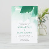 Lush Greenery Modern Botanical White Wedding Kaart (Staand voorkant)