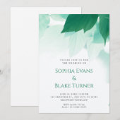Lush Greenery Modern Botanical White Wedding Kaart (Voorkant / Achterkant)