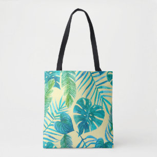 Lush Greenery of tropische planten uit oerwoud. En Tote Bag