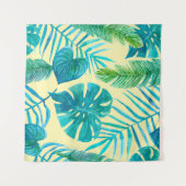 Lush Greenery of tropische planten uit oerwoud. En Wandkleed (Voorkant (horizontaal))