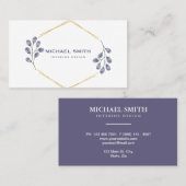 Lush Greenery Roos Gold Geometric Visitekaartje (Voorkant / Achterkant)