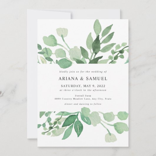 Lush Greenery trouwuitnodiging 4197 Kaart (Voorkant)