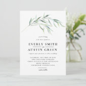 Lush Greenery Wedding Invitation Kaart (Staand voorkant)
