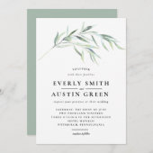 Lush Greenery Wedding Invitation Kaart (Voorkant / Achterkant)