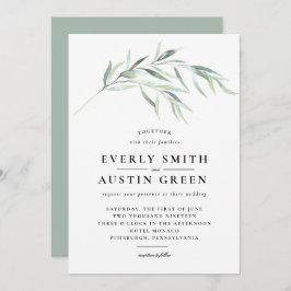 Lush Greenery Wedding Invitation Kaart