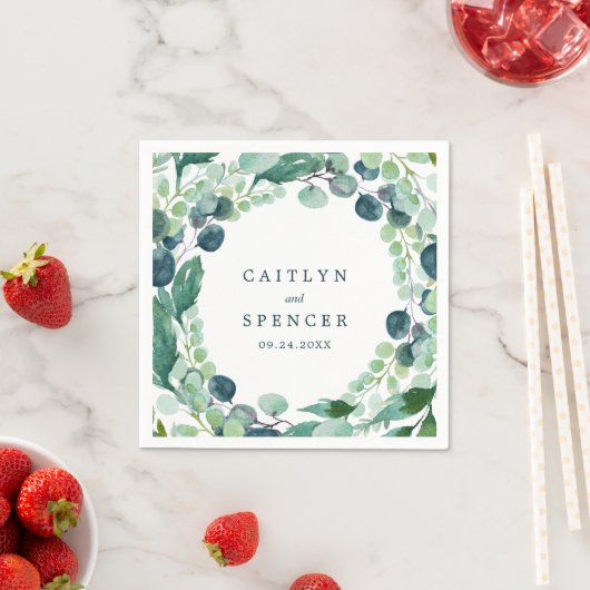 Lush Greenery Wreath Wedding Servet (Insitu)