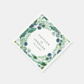 Lush Greenery Wreath Wedding Servet (Hoek)