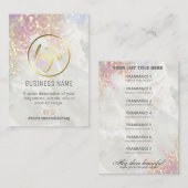 Lush Holographic Glitter Pastel Fragrance List Visitekaartje (Voorkant / Achterkant)