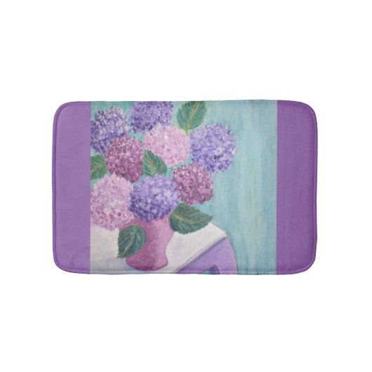 Lush Hydrangea Painting Badmat (Voorkant)