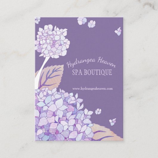 Lush Hydrangeas Spa Appointment Card Afsprakenkaartje (Voorkant)