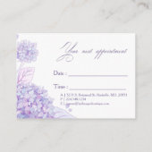 Lush Hydrangeas Spa Appointment Card Afsprakenkaartje (Achterkant)