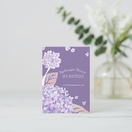 Lush Hydrangeas Spa Appointment Card Afsprakenkaartje (Staand voorkant)