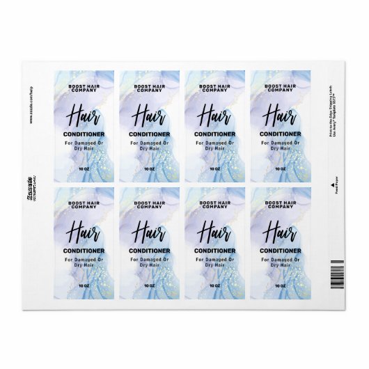 Lush Ink Blue Conditioner Label (Full Sheet)