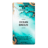 Lush Ink Ocean Blue Soy Wax Melt Labels (Voorkant)