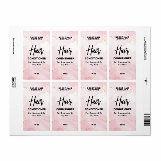 Lush Ink Pink Shampoo Labels (Full Sheet)