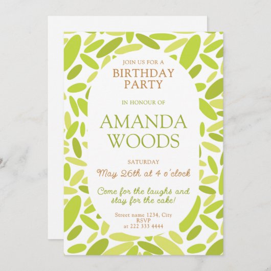 Lush Leafy Delight Verjaardag Kaart (Voorkant / Achterkant)