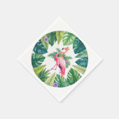 Lush Leafy | Elegante roze flamingo kroon tropisch Servet (Hoek)
