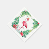 Lush Leafy | Elegante roze flamingo kroon tropisch Servet (Hoek)