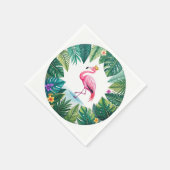 Lush Leafy | Elegante roze flamingo kroon tropisch Servet (Hoek)