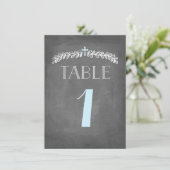 Lush Leaves Blue | Doopsel Tafelnummer Kaart (Staand voorkant)