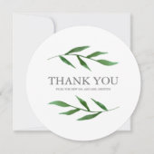 Lush Leaves Elegant Bedankt met Bericht op Terug Kaart (Voorkant)