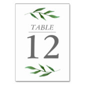 Lush Leaves Elegant Waterverf Tafelnummer Kaart (Achterkant)