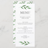 Lush Leaves Elegant Waterverf Wedding Menu (Voorkant / Achterkant)