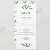Lush Leaves Elegant Waterverf Wedding Menu (Voorkant / Achterkant)