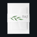 Lush Leaves Elegant Waterverf Wedding Monogram Uitnodigingen Wikkel<br><div class="desc">Stuur je uitnodigingen in stijl met deze elegante trouwuitnodiging buik met prachtige handbeschilderde waterverf bladeren en je gepersonaliseerde monogram. Bekijk onze winkel voor meer stukken in dit ontwerp!</div>