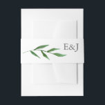 Lush Leaves Elegant Waterverf Wedding Monogram Uitnodigingen Wikkel<br><div class="desc">Stuur je uitnodigingen in stijl met deze elegante trouwuitnodiging buik met prachtige handbeschilderde waterverf bladeren en je gepersonaliseerde monogram. Bekijk onze winkel voor meer stukken in dit ontwerp!</div>