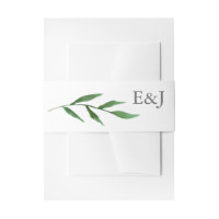 Lush Leaves Elegant Waterverf Wedding Monogram