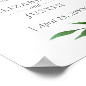 Lush Leaves Elegant Waterverf Wedding Sign Poster (Hoek)