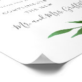 Lush Leaves Elegant Wedding Bathroom Sign - Mannen Poster (Hoek)