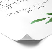 Lush Leaves Elegant Wedding Let Love Sparkle Sign Poster (Hoek)