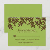 Lush Leaves Wedding RSVP Briefkaart (Voorkant / Achterkant)