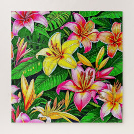 Lush lelies in volle bloei legpuzzel