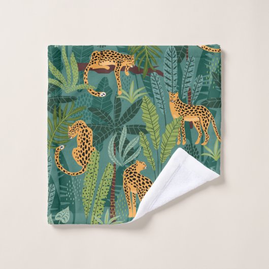 Lush Leopard Oerwoud Bad Handdoek (Wasdoekje)