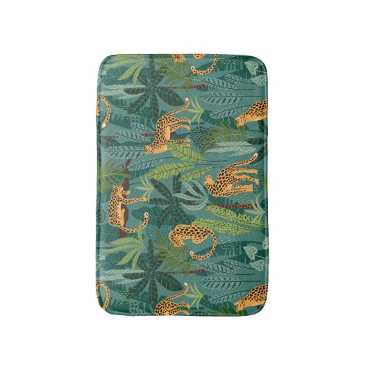 Lush Leopard Oerwoud Badmat (Voorkant Verticaal)