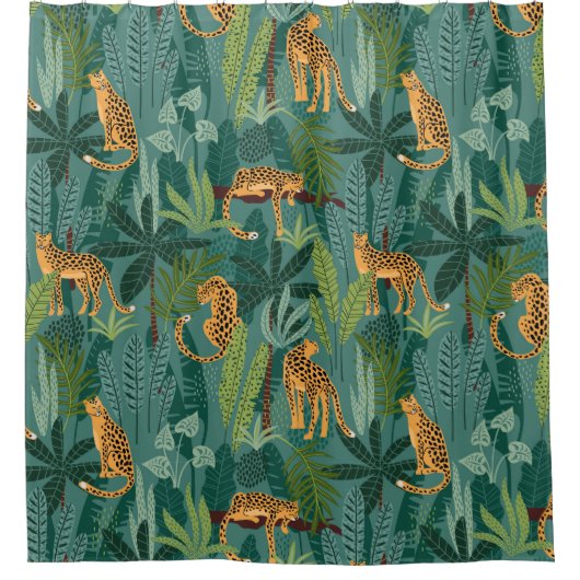 Lush Leopard Oerwoud Douchegordijn (Voorkant)