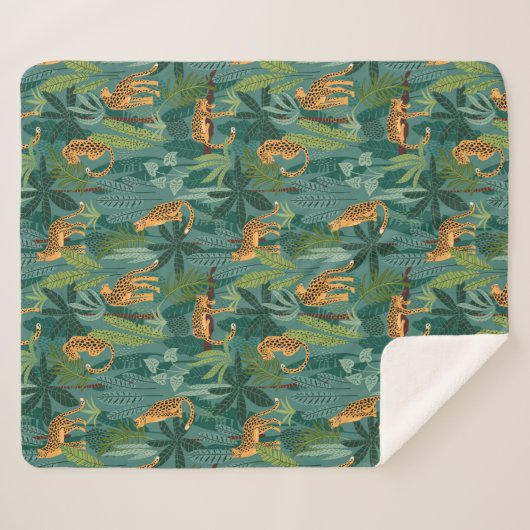 Lush Leopard Sherpa Deken (Voorkant (horizontaal))