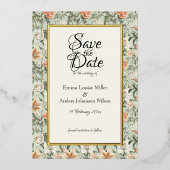 Lush Luxe, Tiger Lily & Mint, Bewaar de datum Folie Uitnodiging (Voorkant)