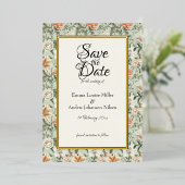 Lush Luxe, Tiger Lily & Mint, Bewaar de datum Folie Uitnodiging (Staand Voorkant)