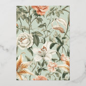 Lush Luxe, Tiger Lily & Mint, Bewaar de datum Folie Uitnodiging (Achterkant)