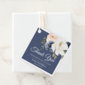 Lush Magnolia Roos Navy Blue & Blush Vrijgezellenf Bedankjes Labels (In situ)