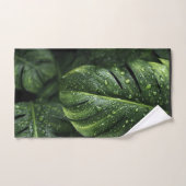 Lush Monstera Leaves with Morning Dew Drops Bad Handdoek (Handdoek)