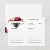 Lush Navy Wijn Bloemen Vrijgezellenfeest Recept Notitiekaartje (Voorkant / Achterkant)