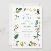 Lush Oerwoud Birthday Party Kaart (Voorkant)